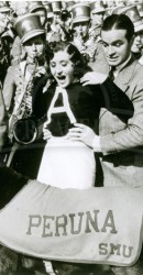 1937 Bob Hope & Gracie Allen Greet Peruna and Mustang Bank Before Mustangs Meet UCLA