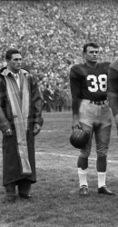 1949 SMU Captains Folsom, Walker, and McKissack Meet N.D. Captains Martin and Hart