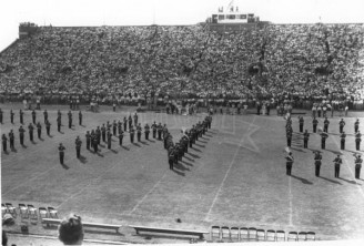 The Hub Performing At A Packed Ownby Stadium In 1947
