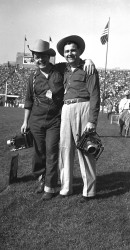 1951 Jim Laughead And Friend At Notre Dame Stadium In 1951