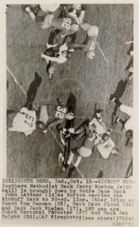 1951 Jerry Norton Returns The Opening Kick Off At Notre Dame