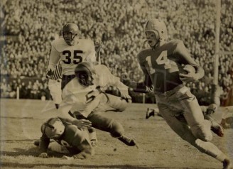 1951 Action At Notre Dame Stadium In 27-20 Pony Victory Behind Fred Benners