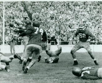 1949 – Pat Knight Hits Notre Dame QB In End Zone