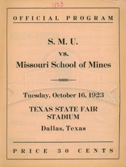 1923-SMU vs. Missouri School Of Mines
