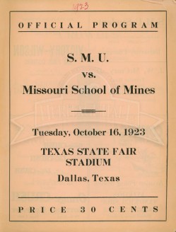 1923-SMU vs. Missouri School Of Mines