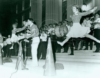 1960s Pep Rally on the Steps of Dallas Hall