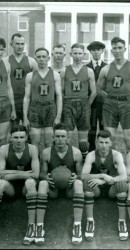 SMU Basketball Team & dog ca. 1920