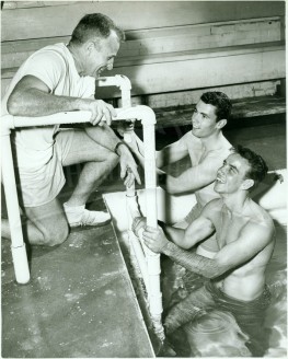 Coach Red Barr, Bill Farrell, Al Kilgore