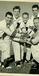 Cheerleaders Thero Pantaze, Johnny Hamilton, Norman Vickers, Bill Farrell, Marc Moore