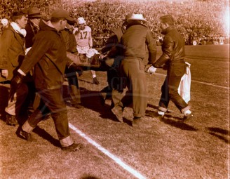 1948 SMU Center Cecil Stephen Leaves Field With Broken Leg Against Penn State