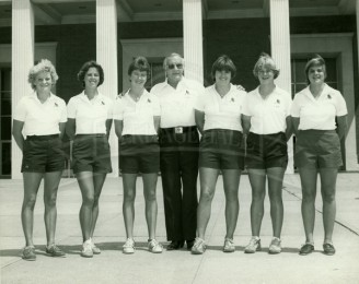 1981 Vandergriff, Hanlon, McGeorge, Coach Stewart,  Murphy, Hall, Benz