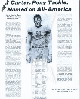 1934 Clyde Carter Named All American